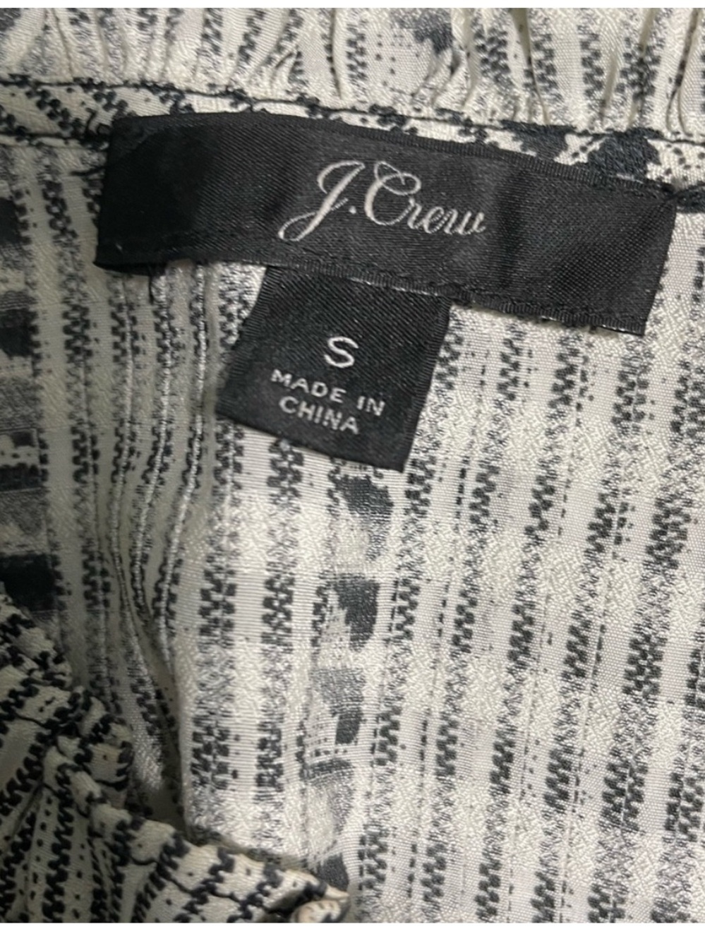 J Crew Black and White Striped Peasant Blouse size Small CB-10 - Picture 10 of 10